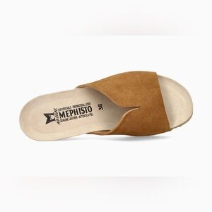 Mephisto Lisane Tan Leather Slide Sandals Size 35